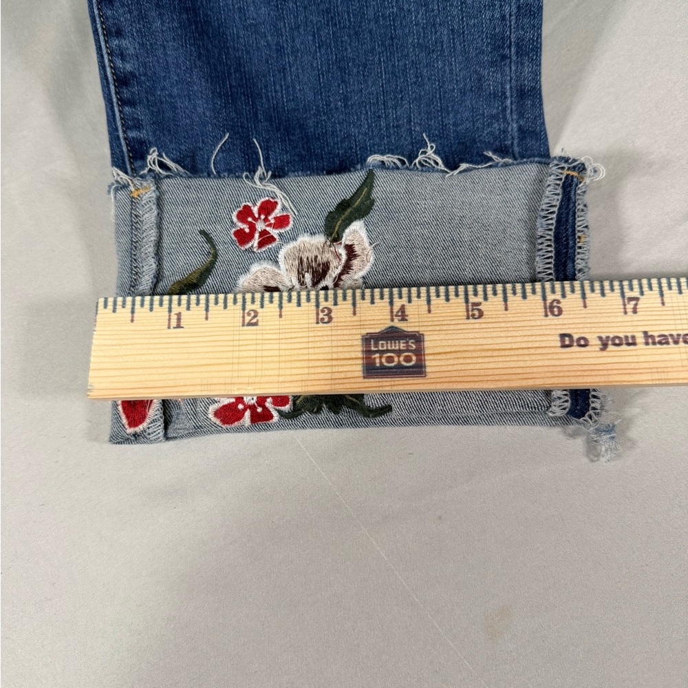 Back in the Saddle Size 16 Stretch Jeans Floral Embroidered Cuff - Picture 9 of 13